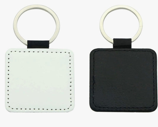 square leather keychains