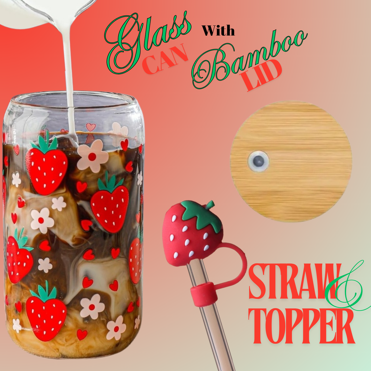 Strawberry Glass Can